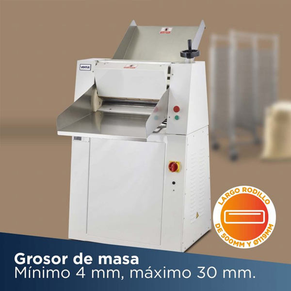 Sobadora de masa industrial 500 mm. Ventus