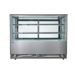 Vitrina pastelera 1.5 mts. vidrio recto Ventus